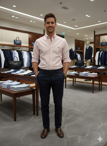 Luxury Classic Pink Shirt with Signature Logo