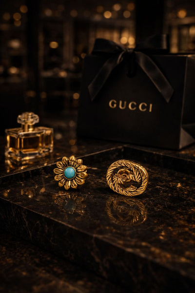 Elegant Gold Single-Ear Stud Earrings with Turquoise Accent