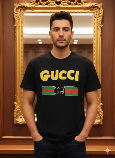 Premium Black  Drop Shoulder T-Shirt with Brand Logo