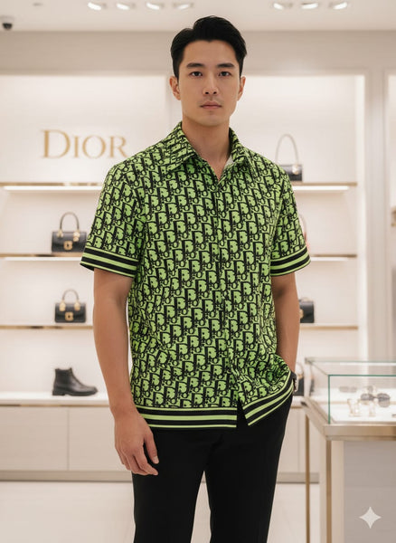 Luxurious Logo  Oblique Short-Sleeved Hawaii Shirt