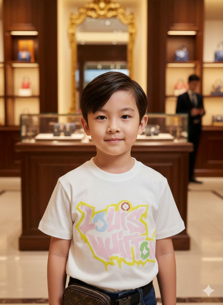 Imported  Cute White Graphic Print Kids T-Shirt