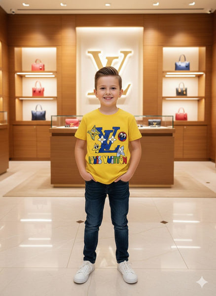 Sunny Yellow Cartoon Style Kids T-Shirt