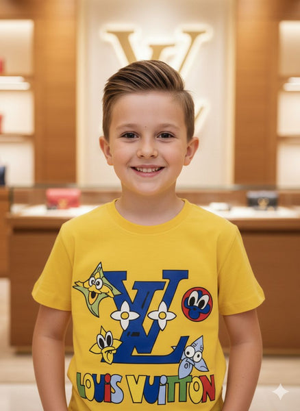 Sunny Yellow Cartoon Style Kids T-Shirt