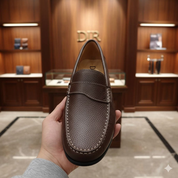 Premium Brown Leather Loafers Classic Comfort Style