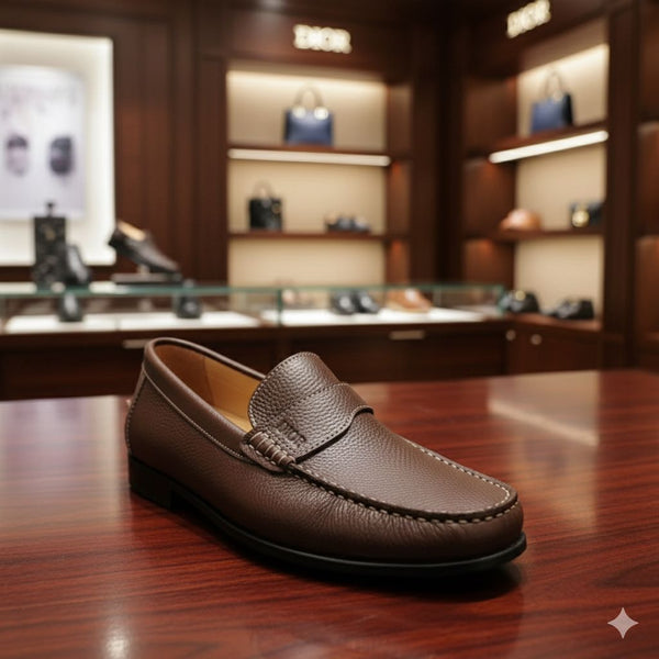 Premium Brown Leather Loafers Classic Comfort Style