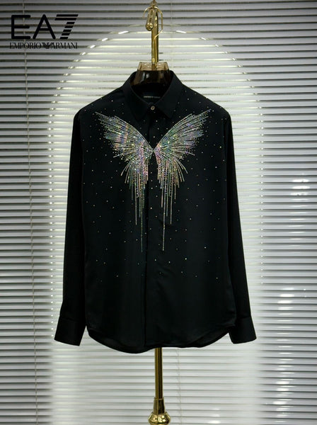 Premium Brand Crystal Wing Designer Shirt