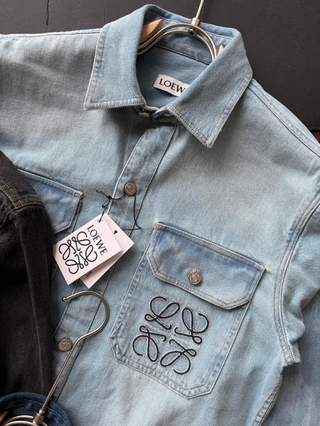 Luxury Monogram Denim Shirt  Premium Street-Smart Style