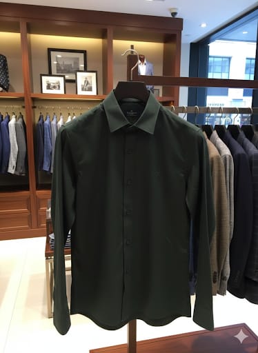 Elegant Olive Green Regular Fit Shirt – Modern Classic Style
