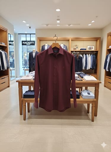 Imported Brand Signature Maroon Shirt Refined Luxury Wear