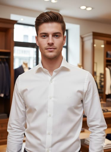 Luxury Brand  Signature White Formal Shirt
