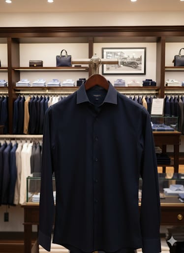 Classic Navy Casual -Fit Shirt – Smart, Sharp & Timeless