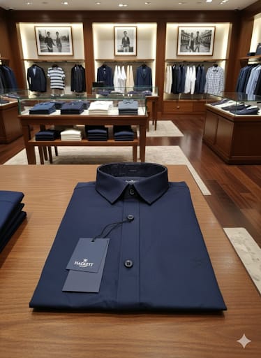 Classic Navy Casual -Fit Shirt – Smart, Sharp & Timeless