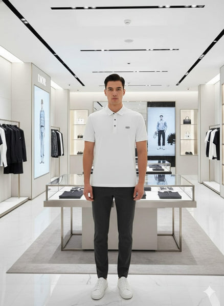 Men’s Classic White Polo T-Shirt Clean & Premium Look
