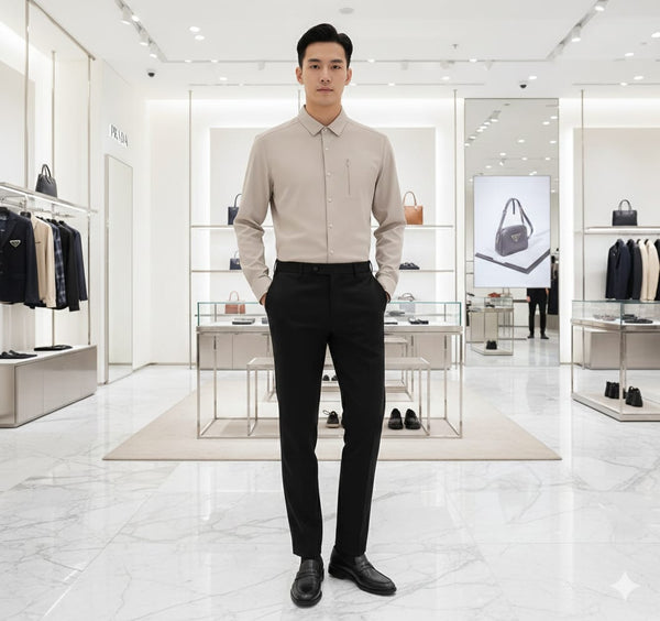 Men’s Premium Long Sleeve Shirt  Luxury Minimal Design