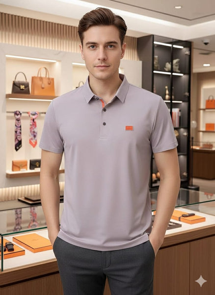 Premium  Polo T-Shirt with Minimal Logo Patch