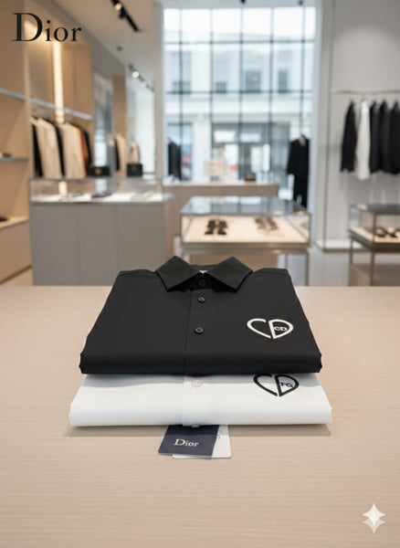 Men’s Premium Black Casual Shirt with Signature Heart Emblem