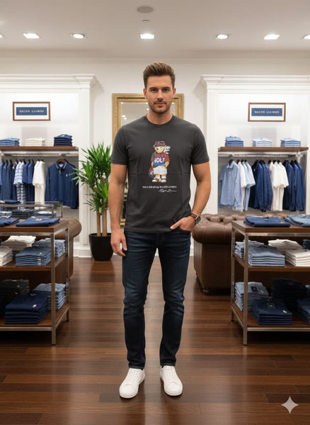 Luxury Polo Bear Golf Graphic T-Shirt Premium Casual Icon