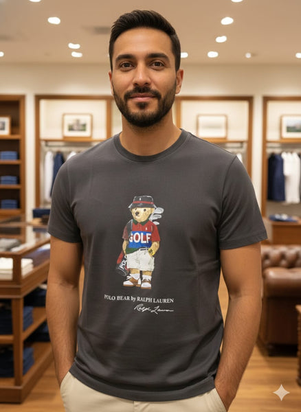 Luxury Polo Bear Golf Graphic T-Shirt Premium Casual Icon