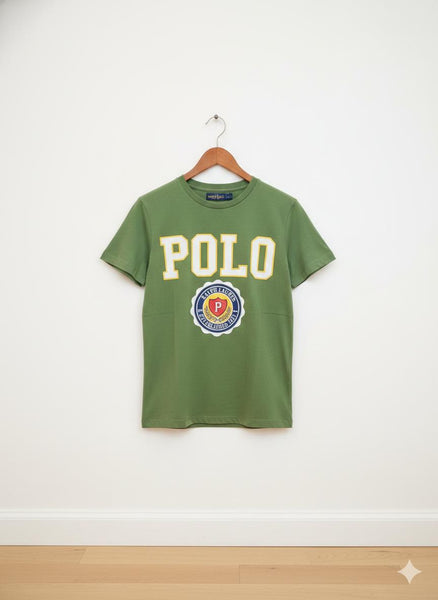 Women’s Casual Green Graphic T-Shirt with Bold Front Print