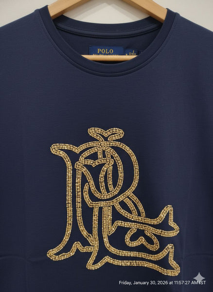 Elegant Monogram Embellished Women’s T-Shirt