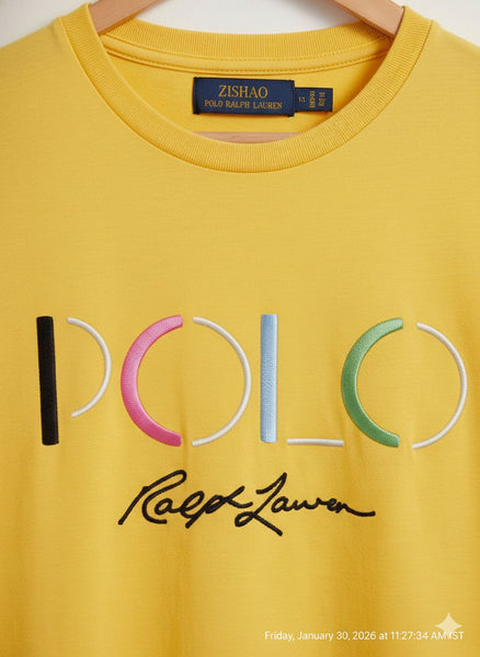 Women’s Stylish Yellow Polo Graphic T-Shirt