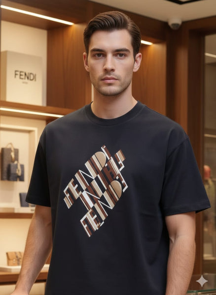 Men’s Premium Black T-Shirt with Modern Graphic Print