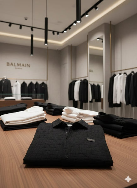 Men’s Premium Black Textured Casual Shirt with Modern Fit