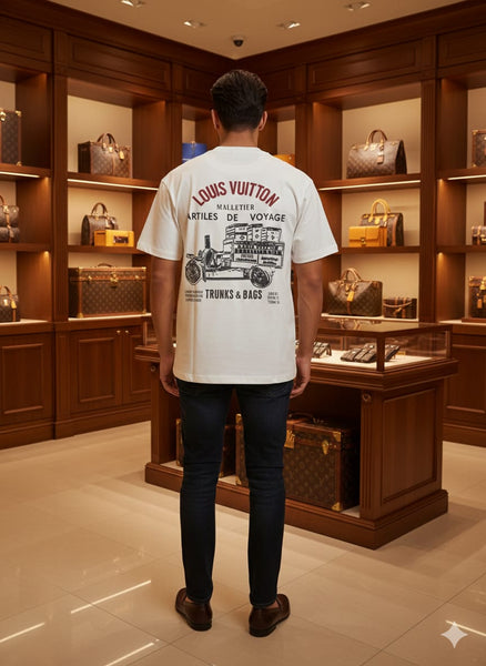 Men’s Premium White Drop Shoulder T-Shirt with Minimal Chest Logo