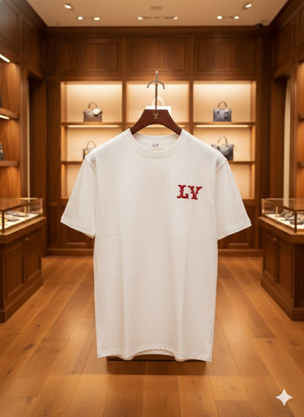 Men’s Premium White Drop Shoulder T-Shirt with Minimal Chest Logo