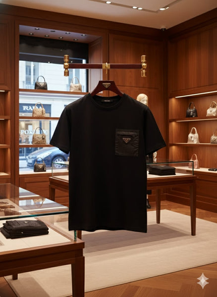 Classic Black Pocket Tee  Premium Minimal Style