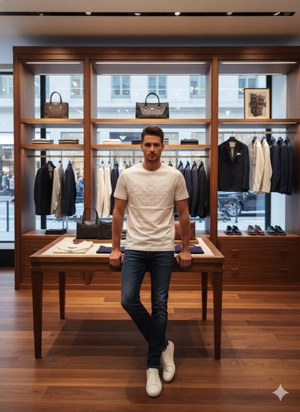 Luxury Brand White Logo T-Shirt  Regular Fit
