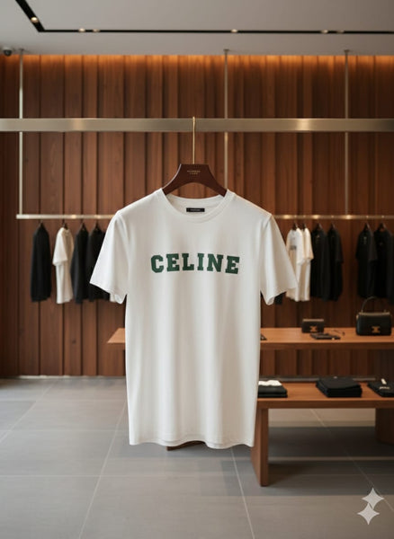 Men’s White Crew Neck T-Shirt with Bold Front Print Premium Casual Fit