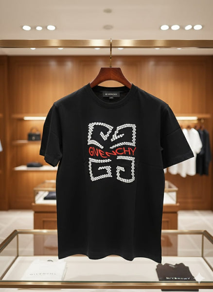 Men’s Black Luxury Logo Print T-Shirt  Premium Streetwear Style