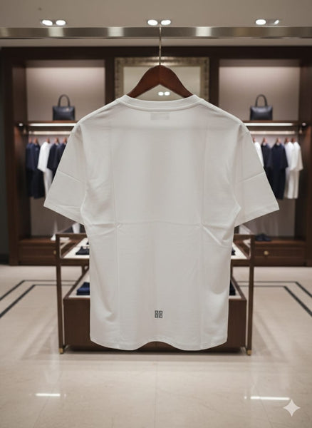 Men’s White Luxury Logo Print  Oversized T-Shirt  Premium Casual Wear