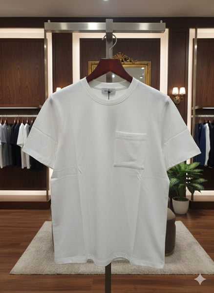 Men’s White Premium Pocket T-Shirt – Minimal Luxury Style