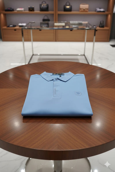 Classic Sky Blue Polo T-Shirt Clean, Comfortable, Everyday Style