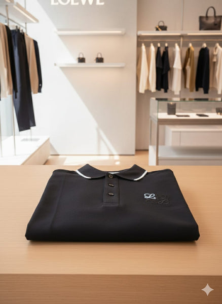 Classic Black Polo T-Shirt Minimal Luxury with Timeless Style