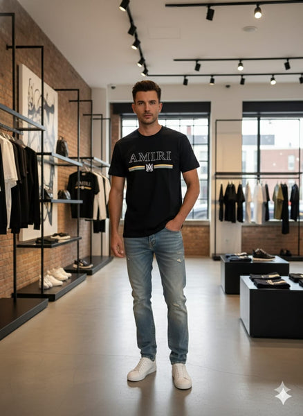 Black Graphic Logo T-Shirt  Modern Streetwear Essential