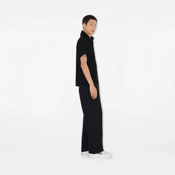 Men’s Black Polo T-Shirt with Embroidered Chest Detail