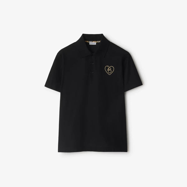 Men’s Black Polo T-Shirt with Embroidered Chest Detail