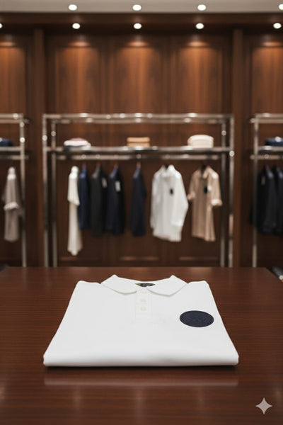 Premium White Polo T-Shirt with Minimal Logo Detail