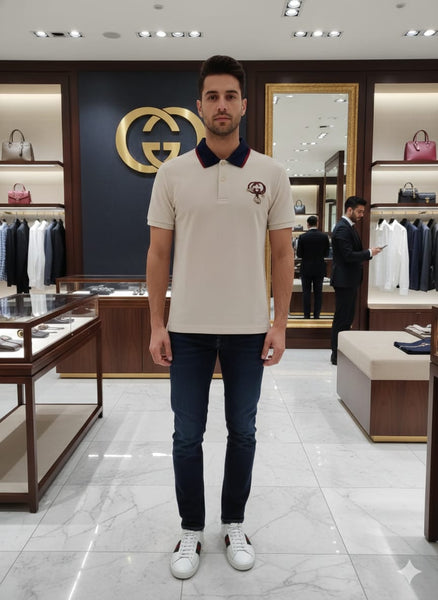 Premium Polo T-Shirt with Contrast Collar & Chest Embroidery