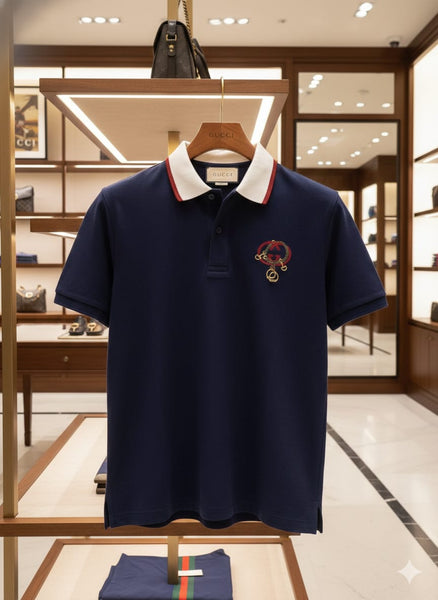 Exclusive Polo T-Shirt with Contrast Collar & Chest Embroidery