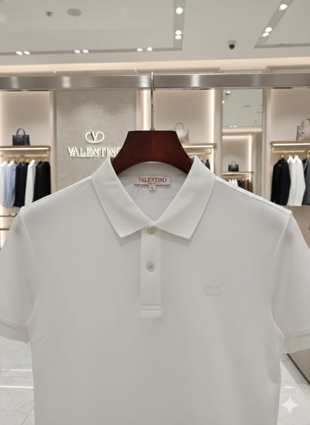 Premium White Polo T-Shirt with Signature Chest Logo