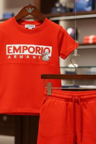 Kids Premium Red T-Shirt & Shorts Set Stylish Summer Outfit