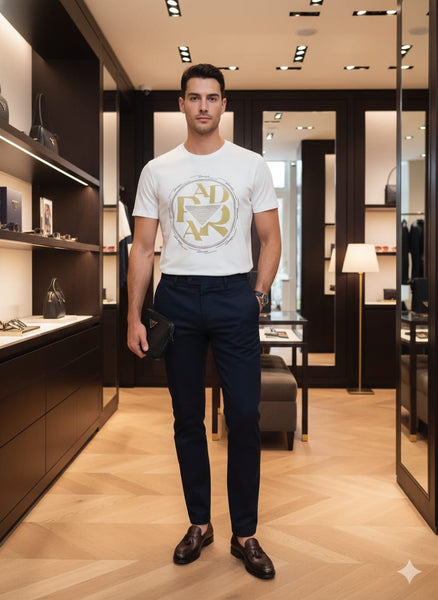 Imported White Graphic Print Premium Cotton T-Shirt