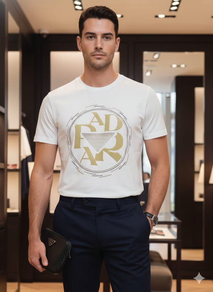 Imported White Graphic Print Premium Cotton T-Shirt