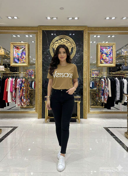 Women’s Stylish Logo Print T-Shirt –Casual Comfort Fit Round Neck Tee
