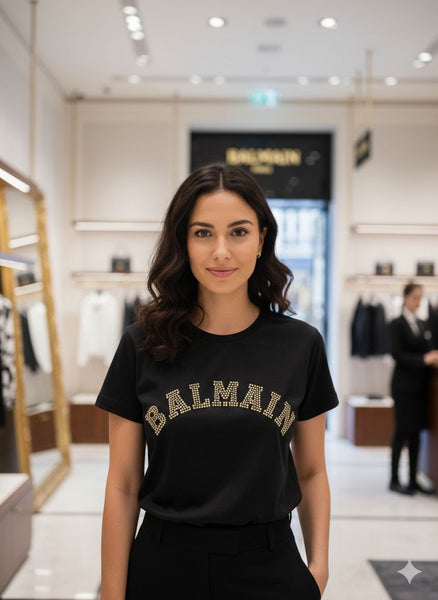 Women’s Premium  Embellished Black T-Shirt