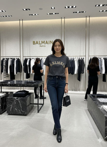 Women’s Dark Grey Logo T-Shirt  Elegant Casual Luxury Style